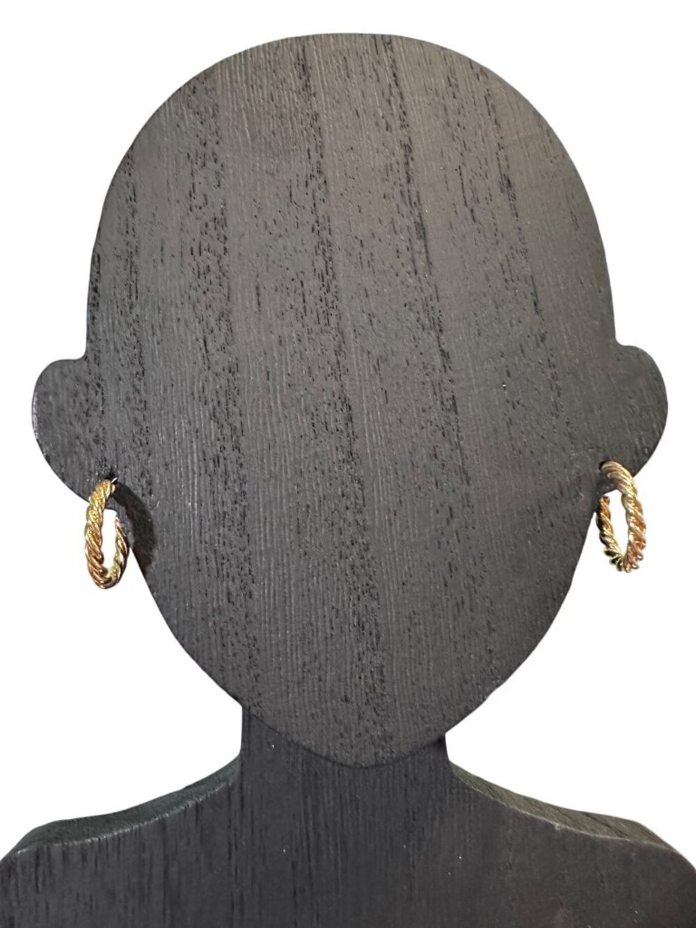 Vintage Hoop Earrings Gold Tone Twisted Design 1/2 Inch Womens Jewelry Gift